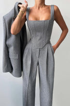 Luna - Elegant driedelig set met een double-breasted blazer