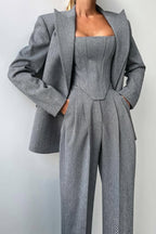 Luna - Elegant driedelig set met een double-breasted blazer